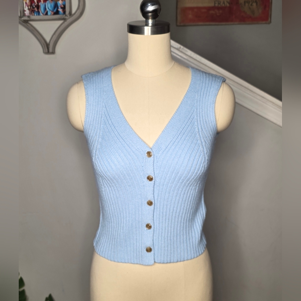 Jessica Simpson Knit Vest Blue Size XS